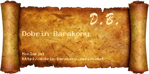 Dobrin Barakony névjegykártya